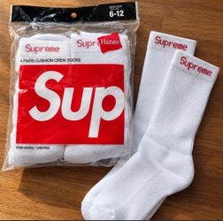 White supreme socks