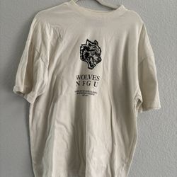 Darc Sport NFGU Wolves Bodybuilding Wolf Graphic White Cotton T-Shirt Medium