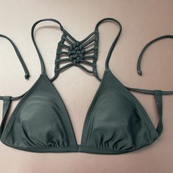 Women’s Crochet Bikini Black String Swimsuit Top