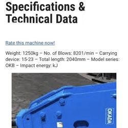 Hydraulic Breaker For Excavator 