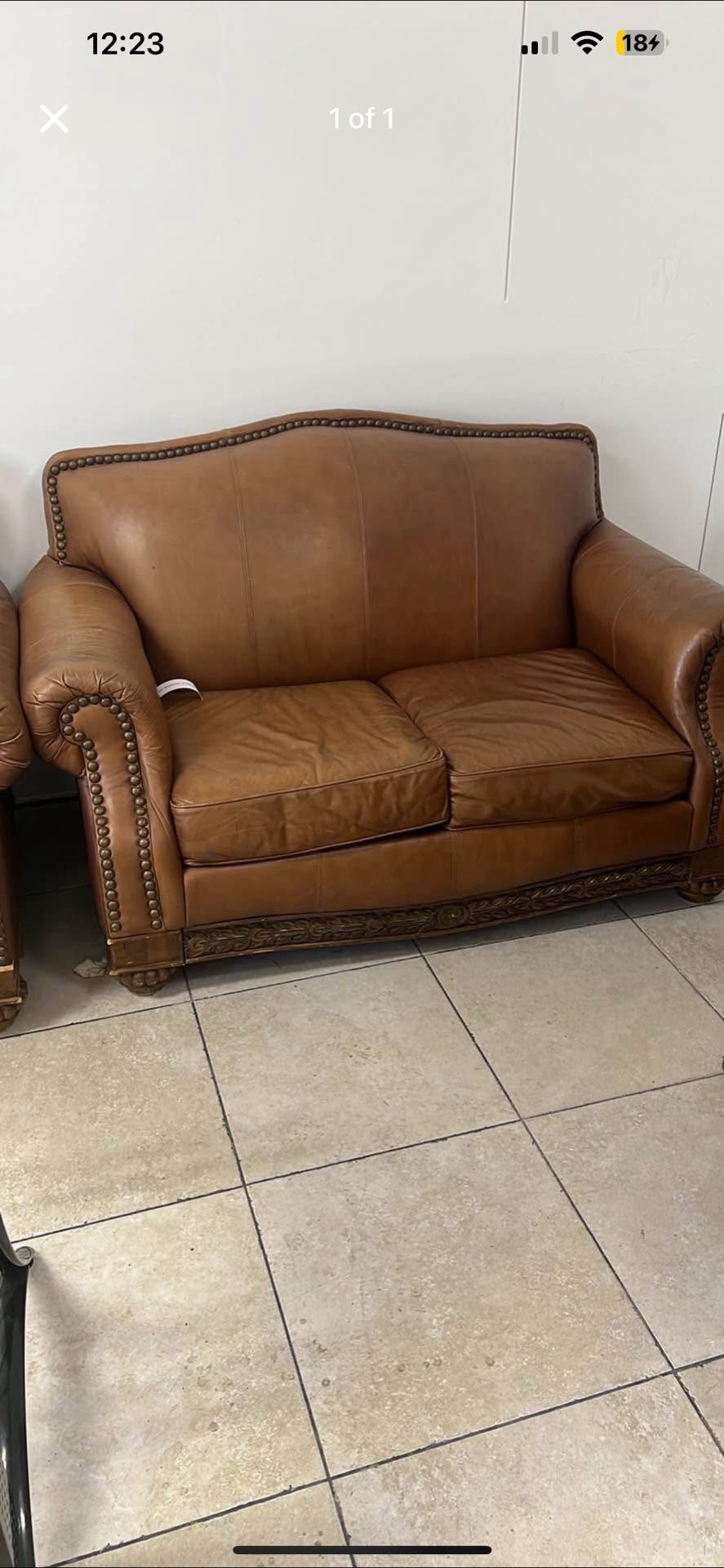 Leather Mohagony Couch