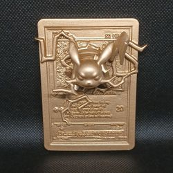 3D Printed Gold  Pikachu Wall Art Display Card 