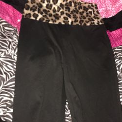 Leopard print fold over low rise leggings 