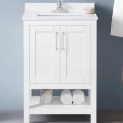 24” Vanity Free Standing Single Basin Marble Top - Small Crack  - $100 OBO