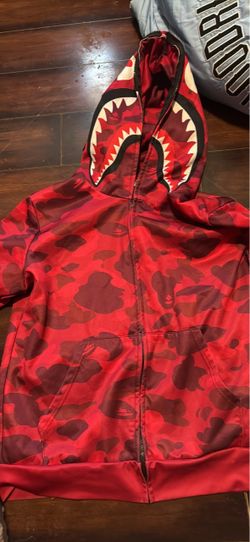 BAPE Shark Full-Zip Hoodie Red Camo