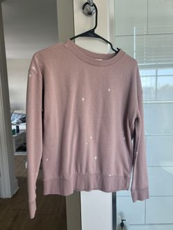 Women's Pink Sweater with White Accents
