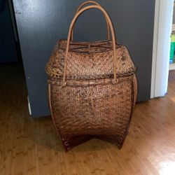 Vintage Asian Woven Basket