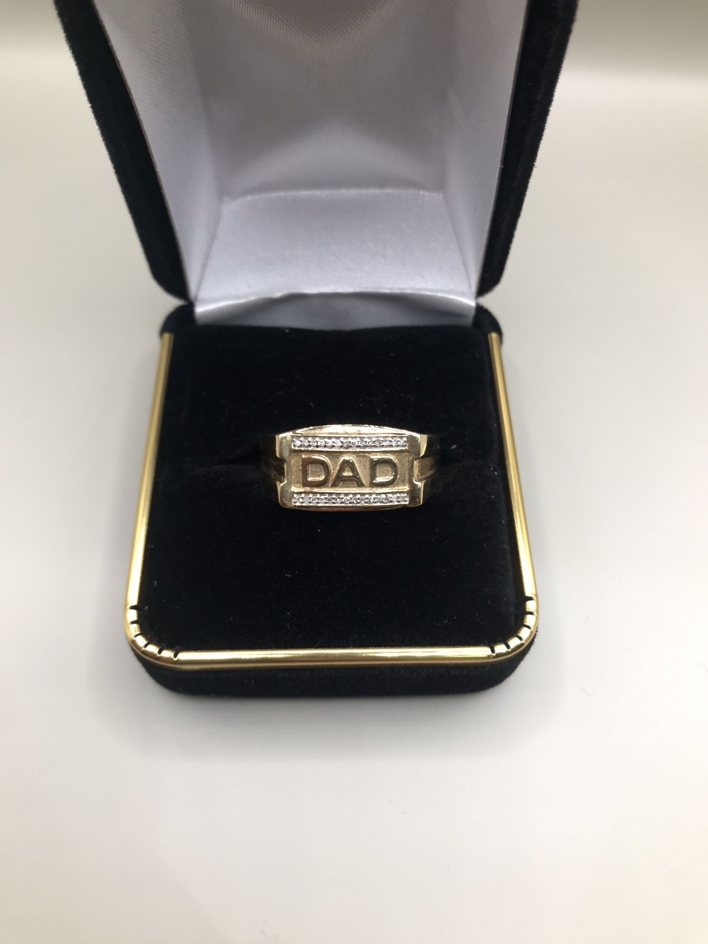 10K Gold Dad Ring with .08 CT Diamonds – Stunning Deal!