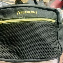 True Religion Black And Gold Fanny Pack