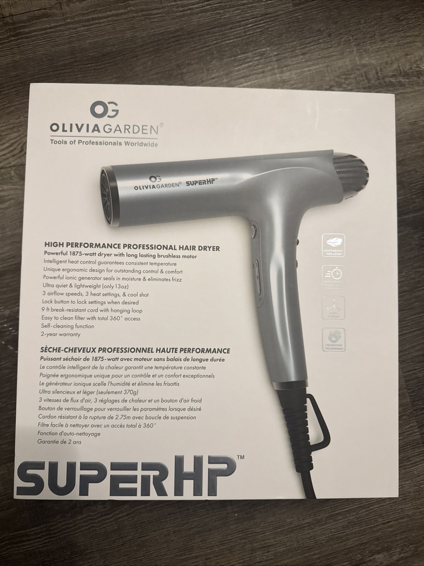 Olivia Garden SuperHP High Performance Professional Hair Dryer Brand New