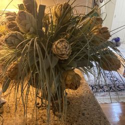 Artichoke Centerpiece On Pedestal Vase