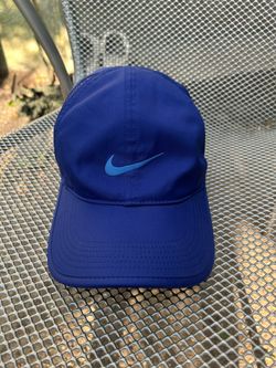 Nike Dri Fit Aerobill Feather Light blue purple vented Running Adjustable Hat Cap