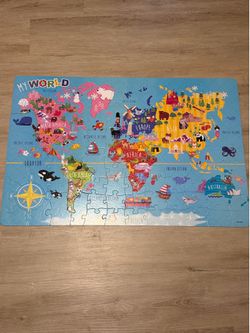 Large Kids World Map Floor Puzzle Educational Geography Learning Puzzle