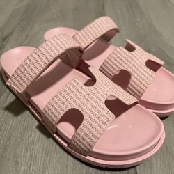 Pink Strap Slides Women’s 10