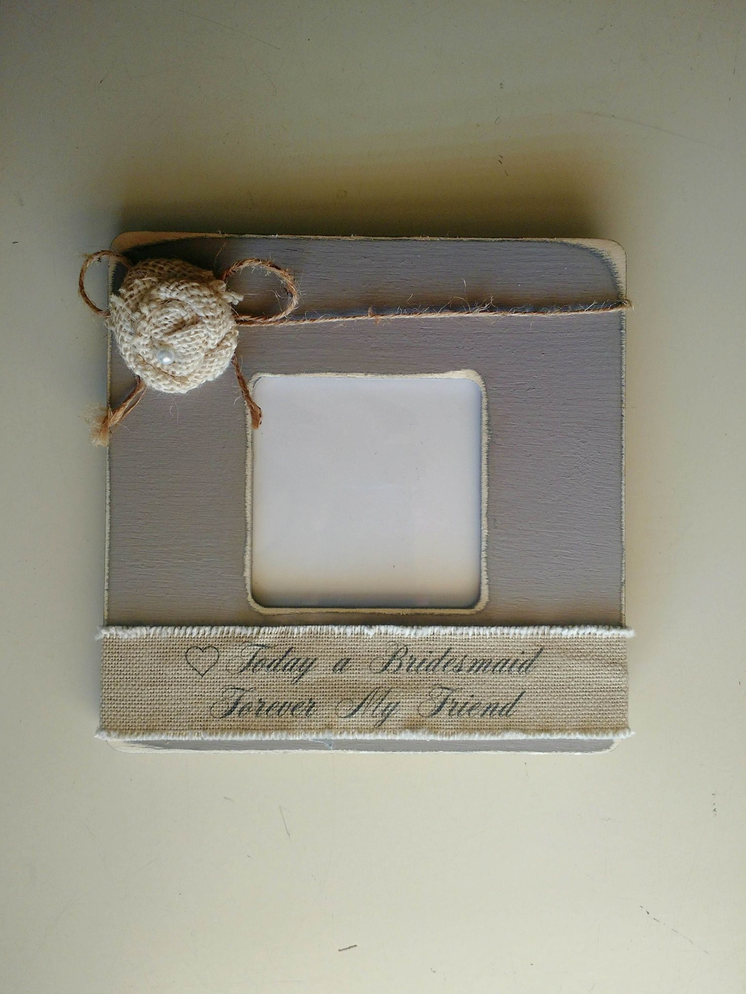Wood & Burlap Handmade Bridesmaid Picture Frame