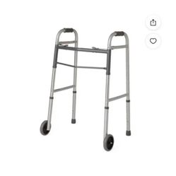 Folding Walker With 5” Wheels, Adult