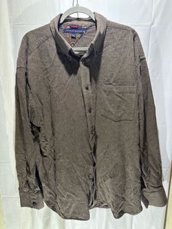 Vtg Tommy Hilfiger Mens XXL Brown Button Down Shirt