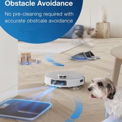 ECOVACS DEEBOT TEO Omni Robot Vacuum and Mop,Hot Water Mop Washing,Auto Hot Air-Drying,9mm AutoMop Lifting,Dual Spinning Mops,Self-Emptying,6000Pa Suc