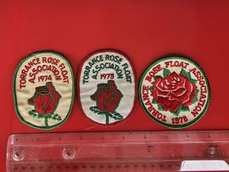 3 Torrance, CA Rose Float Assocition Patches