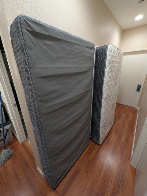 Twin Size Mattress & Bed Frame - Two Sets - USED