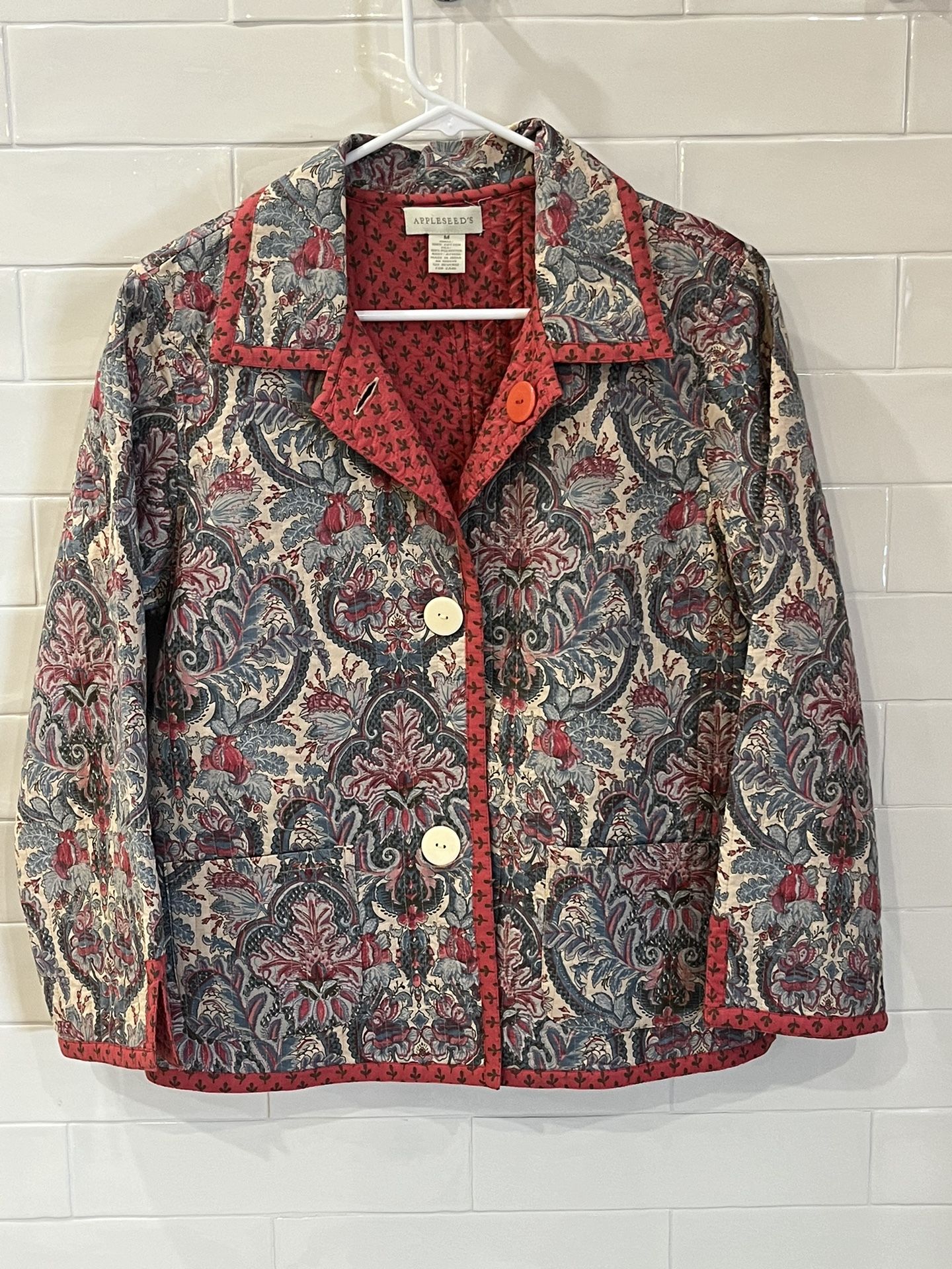 Quilted Appleseed’s Reversible Women’s Jacket Paisley Cotton Sz Medium