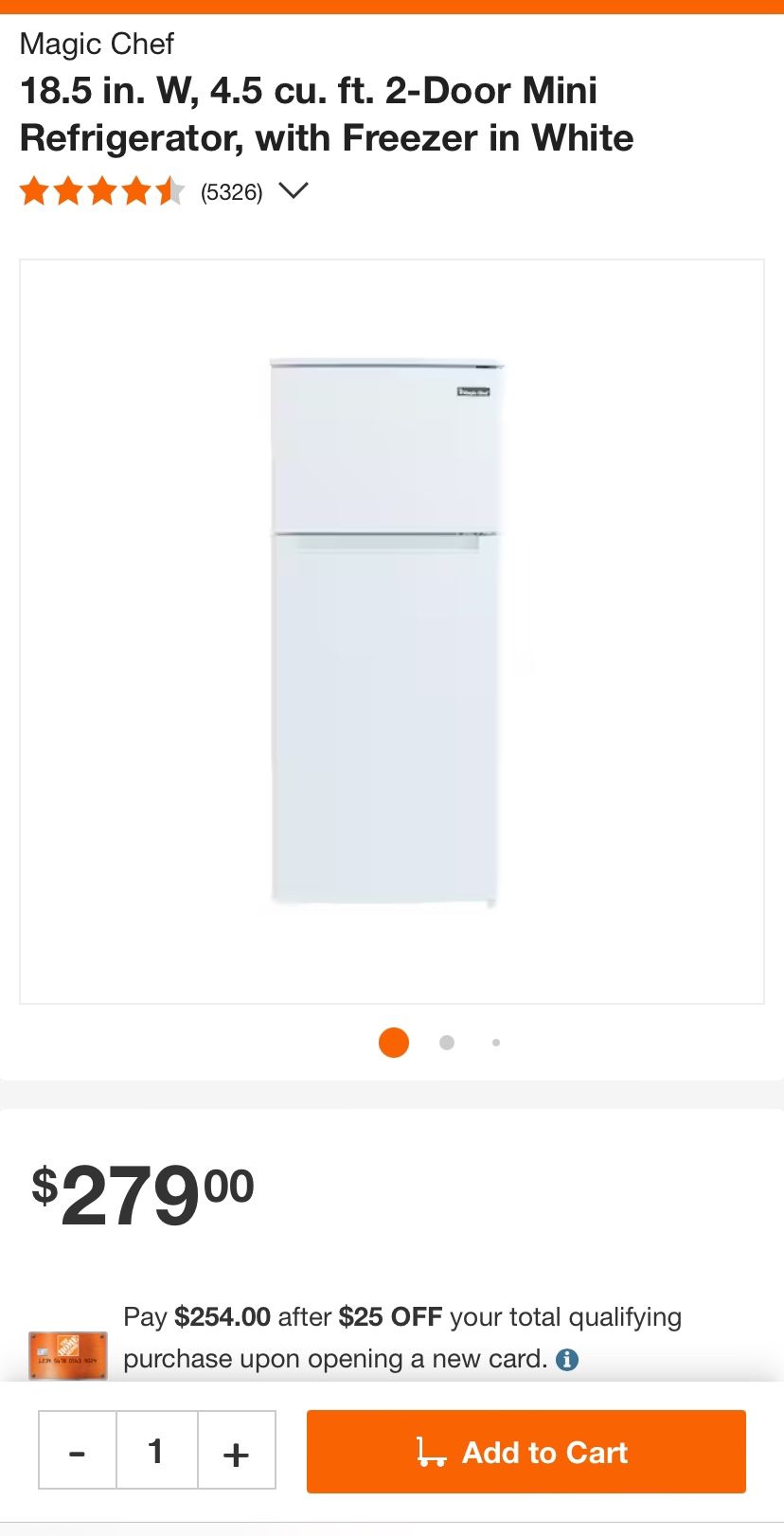 Magic Chef 4.5 Cu Ft Fridge/ Freezer