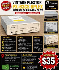 Plextor PX-63CS 6Plex Internal SCSI CD-ROM Drive – October 1995