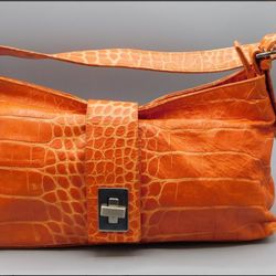 Women’s Roberta Gandolfi Orange Alligator Bag