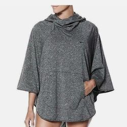 Nike Swim Heather Grey Pullover Hoodie Athletic Coverup Poncho Womens Size Small