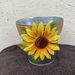 Flower Pot With A Sunflower 