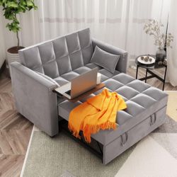 🚨 URGENT SALE – ORRD Convertible Sofa Bed w/ Hidden Table + 2 Pillows 🛋️