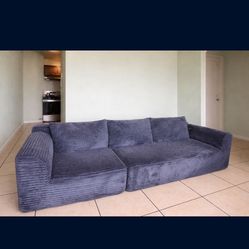 Blue Corduroy Modern Cloud Couch