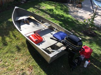 Sea King 12 foot aluminum boat with motor and accessories for Sale