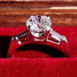 1.48CTW. Platinum Iridium Natural & IGI Certified Lab Created Diamond Engagement Ring ◇ Size: 6.0