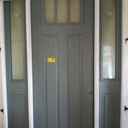 Beautiful Door With 2 Side Panels (Grey) 