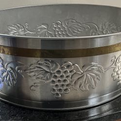 LARGE GALVANIZED BEVERAGE TUB/ BRASS HANDLES