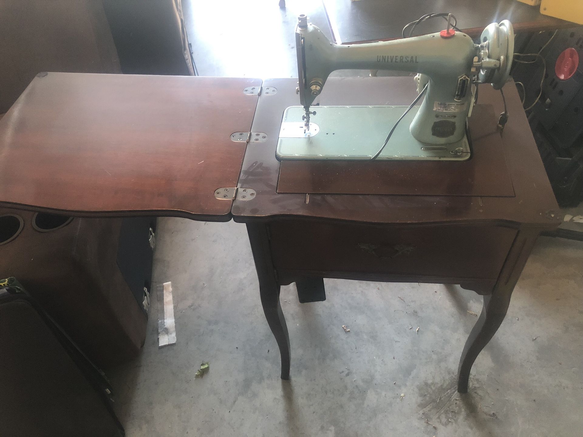 Antique Mahogany Brother Sewing Table w/ Pedal