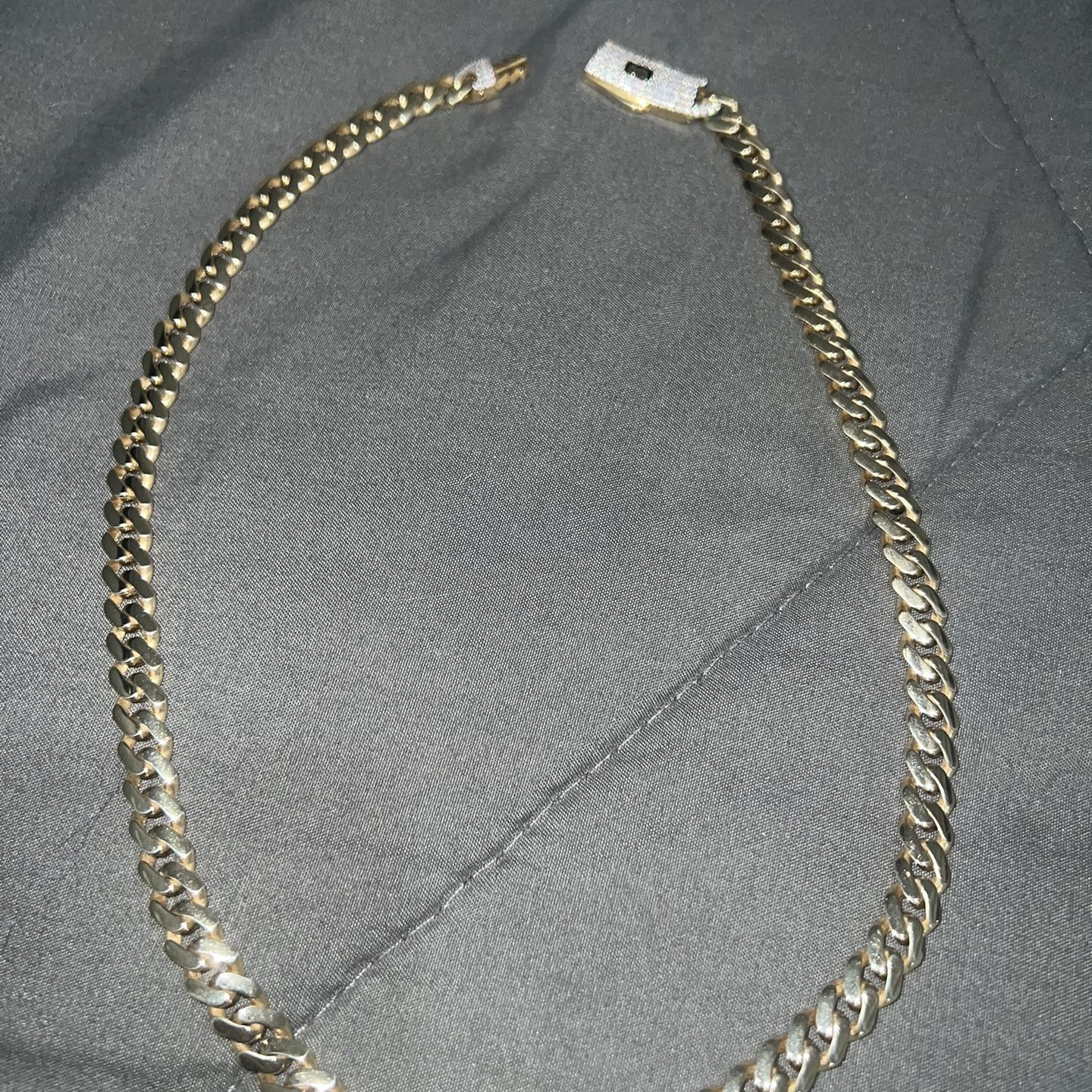 10k Yellow Gold 8mm 18” Monaco Chain  with CZ Clasp