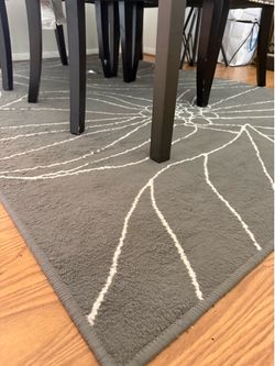 Gray Floral Area Rug – 53” x 80” – Great for Dining Room or Apartment