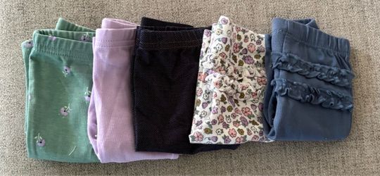 5 Baby Girl Pants - 3 Months