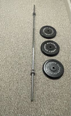 Sports Authority Standard Barbell & 75 lb Weight Set