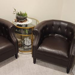 Faux Leather Chairs 