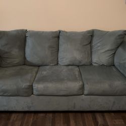 Teal Tranquility Couch: Comfy Elegance for Your Home