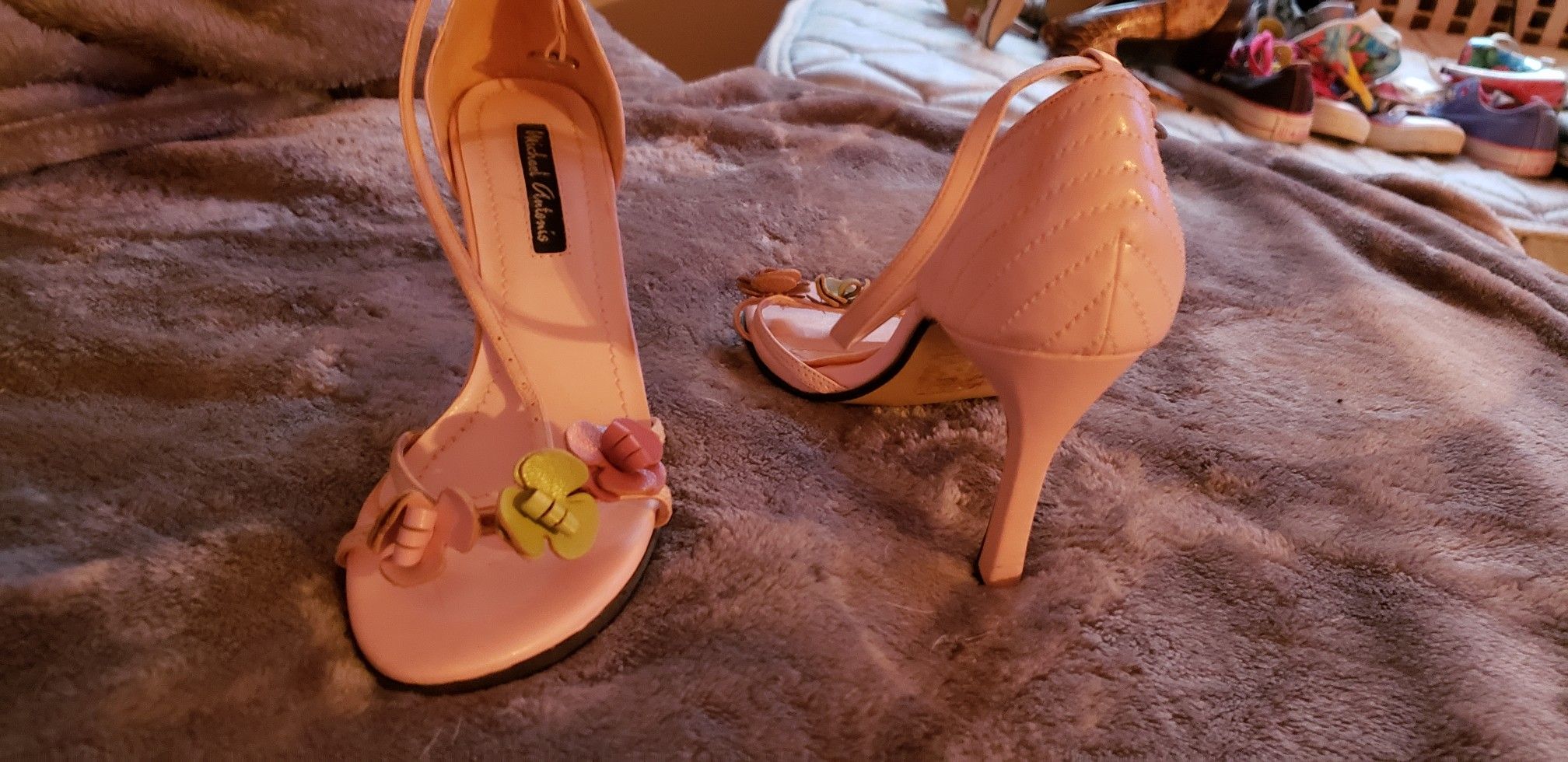 Pink heel sandals