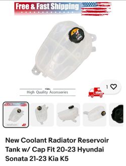 New Coolant Radiator Reservoir Tank w/ Cap Fit 20-23 Hyundai Sonata 21-23 Kia K5