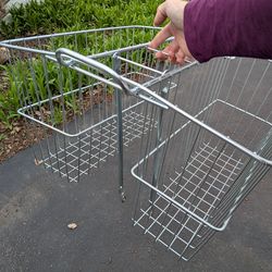 Metal Panniers (back wheel side baskets) for bike