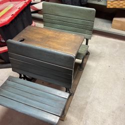 vintage grammar school desk and chair.