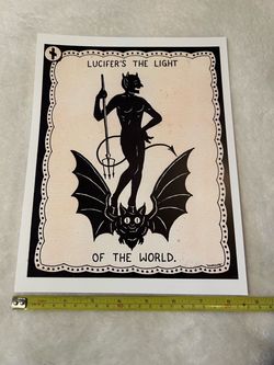 Print mountain vvitch bdsm Halloween witch spooky wall decor alt Lucifer gift