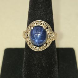 Genuine Blue Star Sapphire Ring