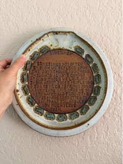 Antique ceramic plate, hand-made, wall decoration